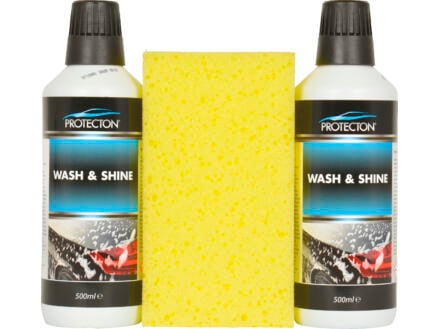 Protecton Wash & Shine 2x500ml avec éponge 1