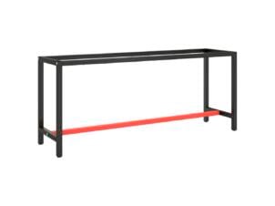 Werkbank frame 190x50x79 cm mat zwart/rood