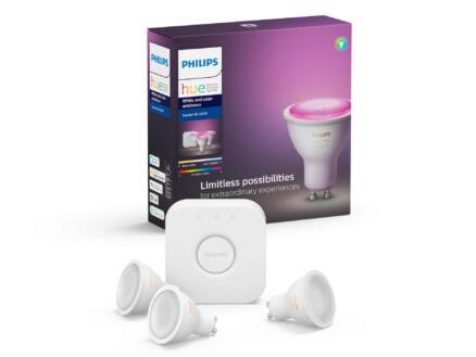 Philips Hue White & Color Ambiance kit de démarrage spot LED GU10 6,5W dimmable 3 pièces 1