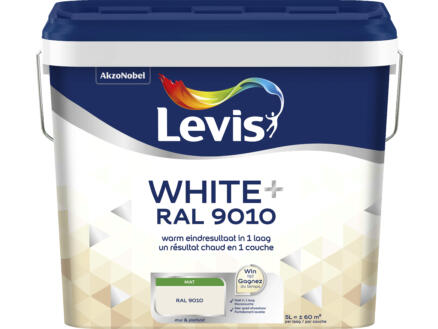 Levis White+ peinture murale mat 5l blanc pur 1
