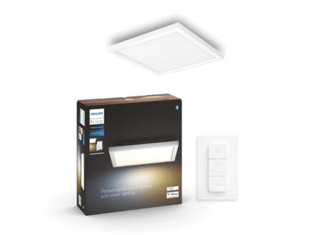 Philips Hue White Ambiance Aurelle plafonnier LED carré 28W dimmable + télécommande blanc 1