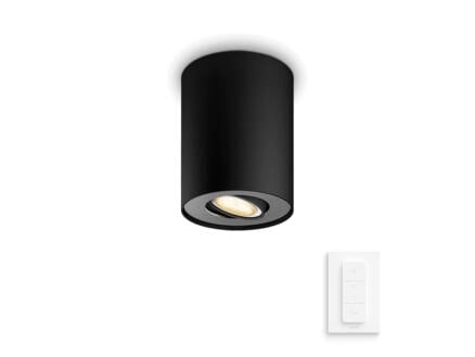 Philips Hue White Ambiance Pillar LED plafondspot GU10 5,5W dimbaar + afstandsbediening zwart 1