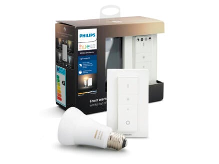 Philips Hue White Ambiance ampoule LED poire E27 9,5W dimmable + interrupteur sans fil 1