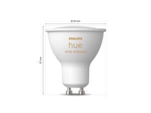 Philips Hue White Ambiance spot LED GU10 4,3W dimmable 3 pièces