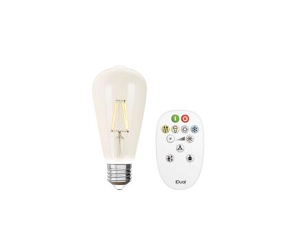 iDual White ampoule LED Edison filament E27 9W dimmable clair + télécommande 1