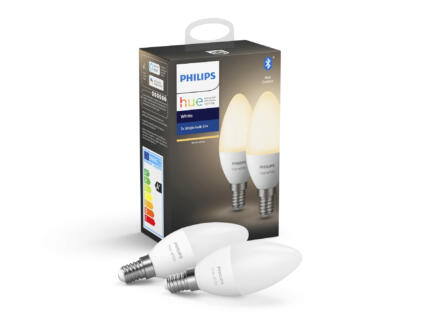 Philips Hue White ampoule LED flamme E14 5,5W dimmable 2 pièces 1