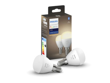 Philips Hue White ampoule LED globe E14 2x5,5 W dimmable RGB 1