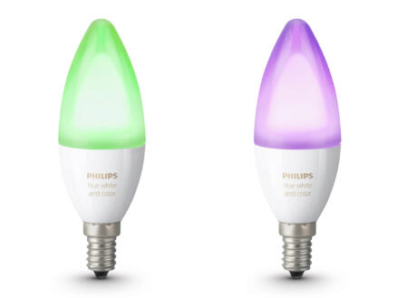 Philips Hue White and Color ampoule LED flamme E14 6,5W dimmable 2 pièces 1
