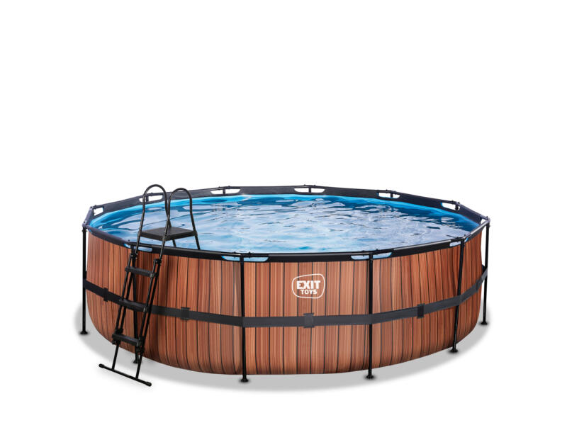 Piscine EXIT Wood ø300x76cm avec pompe filtrante et dôme - marron | EXIT Toys Piscine EXIT Wood ø300x76cm avec pompe filtrante et dôme - marron | EXIT Toys