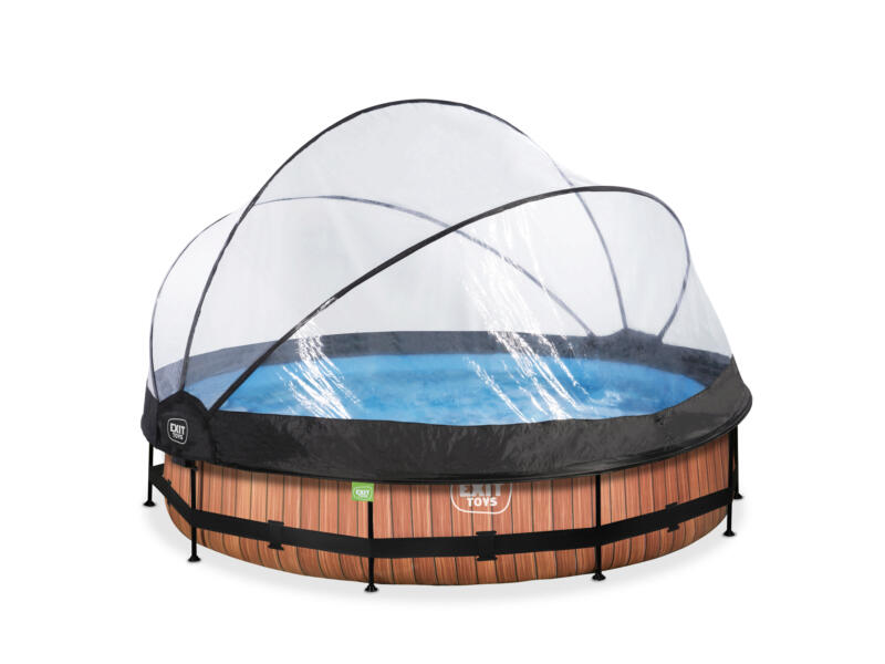 Piscine EXIT Wood ø244x76cm Avec Pompe Filtrante Et Voile D Ombrage Marron 30 35 08 10 Piscine EXIT Wood ø244x76cm Avec Pompe Filtrante Et Voile D Ombrage Marron 30 35 08 10