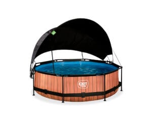 Exit Toys Wood zwembad 300x76 cm + filterpomp + schaduwdoek