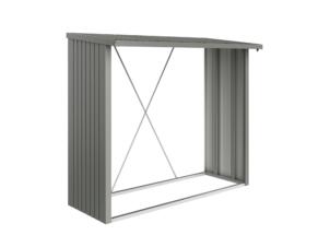Biohort WoodStock 230 abri bûches 229x102x199 cm gris quartz métallique