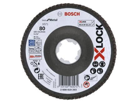 Bosch Professional X-Lock disque à lamelles métal 125x22,23 mm G80 oblique 1