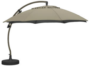 Easysun XL parasol déporté 3,75m olefin taupe + pied