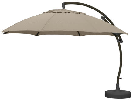 Easysun XL parasol déporté 3,75m olefin taupe clair + pied 1