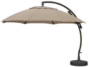 Easysun XL parasol déporté 3,75m olefin taupe clair + pied