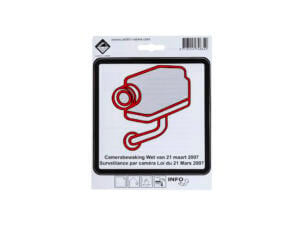 Zelfklevend pictogram camerabewaking 15x15 cm