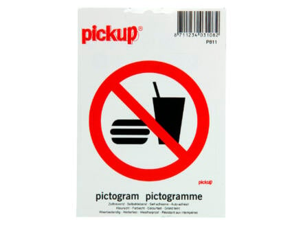 Zelfklevend pictogram consumpties verboden 10cm 1