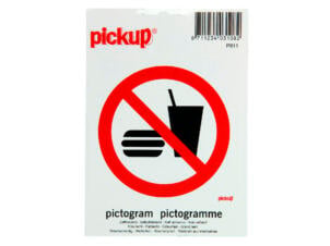 Zelfklevend pictogram consumpties verboden 10cm