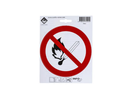 Zelfklevend pictogram open vlam verboden 15cm 1