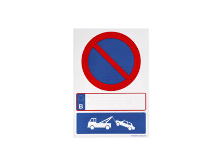 Zelfklevend pictogram parkeerverbod en wegsleepregeling 23x33 cm 1