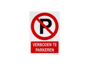 Zelfklevend pictogram verboden te parkeren 23x33 cm