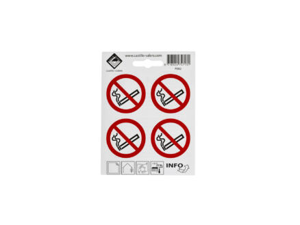 Zelfklevend pictogram verboden te roken 4,7x4,7 cm 4 stuks 1