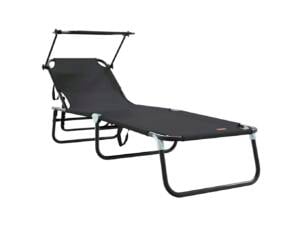 Zonnebed opvouwbaar 190x57x81 cm oxford zwart