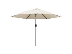 Zweefparasol met LED-verlichting 3m zandwit
