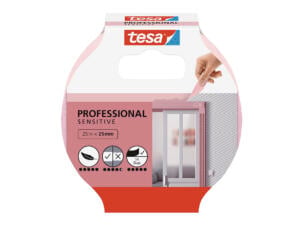 Tesa afplaktape 25m x 25mm roze