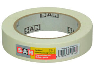 Sam afplaktape 50m x 25mm wit