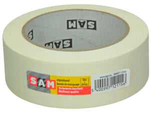 Sam afplaktape 50m x 38mm wit