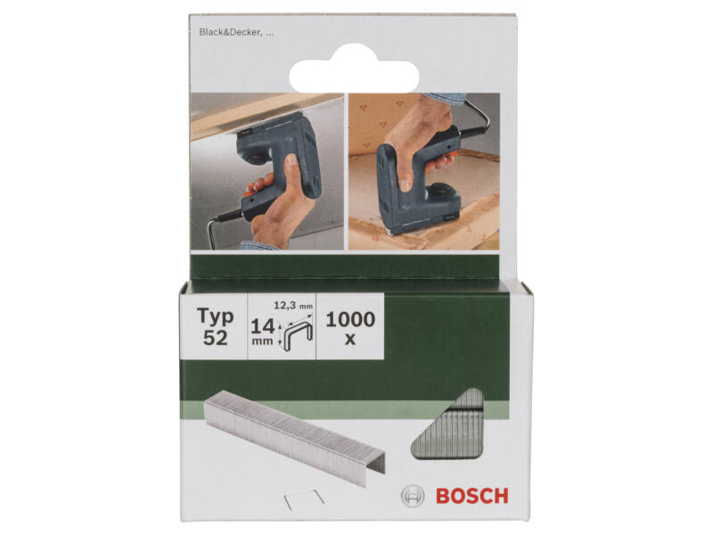 Bosch agrafes type 52 14mm 1000 pièces