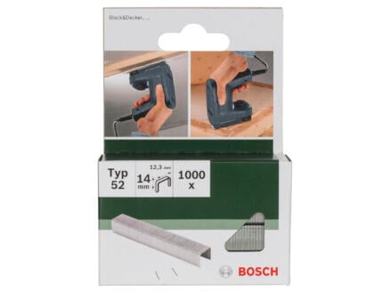 Bosch agrafes type 52 14mm 1000 pièces