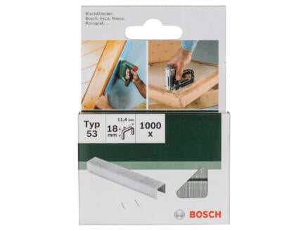 Bosch agrafes type 53 18mm 1000 pièces