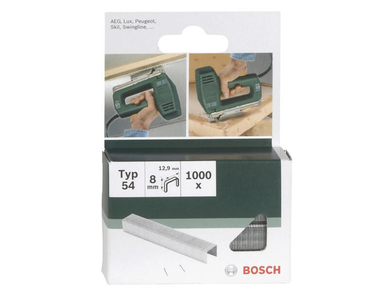 Bosch agrafes type 54 8mm 1000 pièces