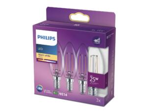 Philips ampoule LED flamme filament E14 2W 3 pièces