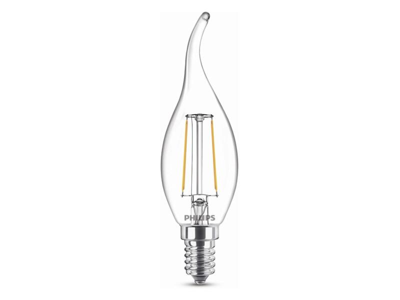 Philips ampoule LED flamme filament E14 2W