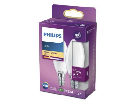 Philips ampoule LED flamme mat E14 2,2W 2 pièces