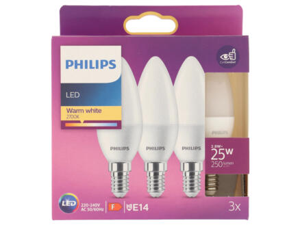 Philips ampoule LED flamme mat E14 4W 3 pièces 1
