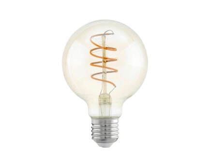 Eglo ampoule LED globe filament verre ambré E27 4W spirale 1