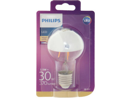 Philips ampoule LED poire à calotte argentée E27 3,5W blanc chaud 1
