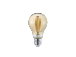 Trio ampoule LED poire filament E27 4W blanc chaud verre ambré