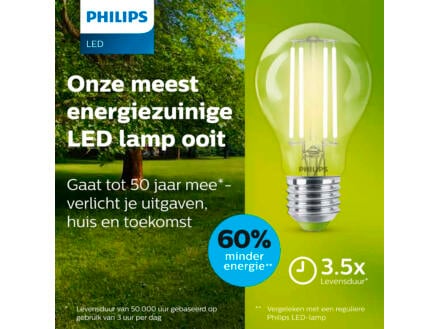 Philips ampoule LED poire filament E27 4W blanc froid 1