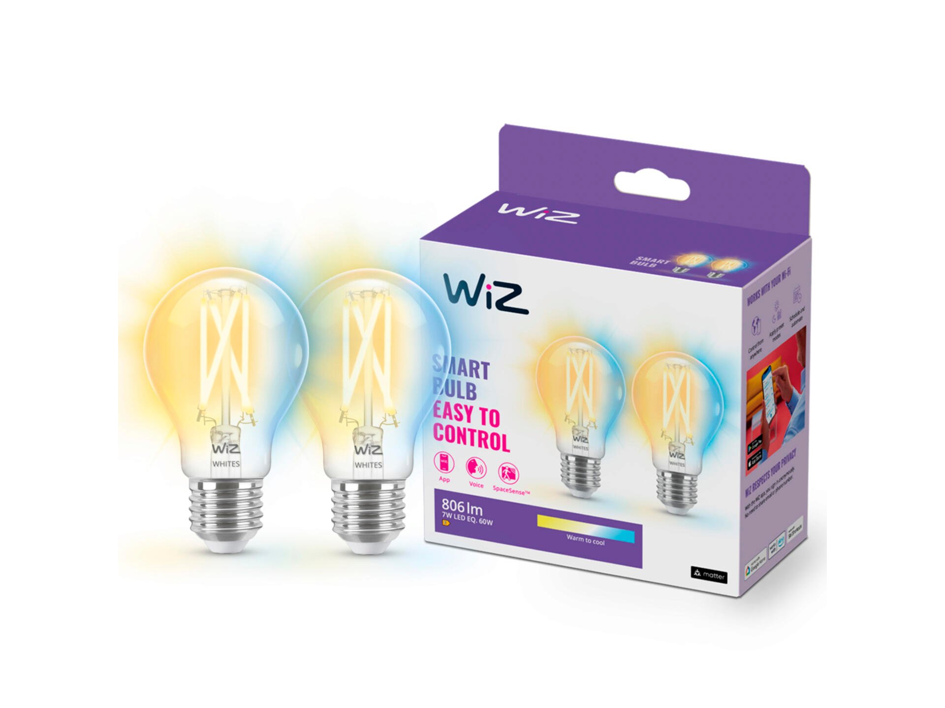 ampoule LED poire filament E27 60W 2 pièces