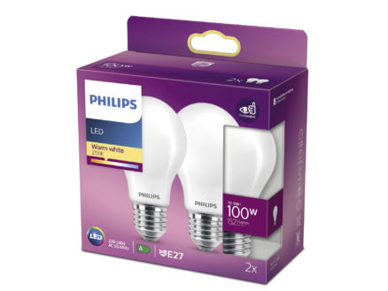 Philips ampoule LED poire verre mat E27 10,5W 2 pièces 1