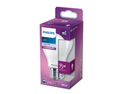 Philips ampoule LED poire verre mat E27 8,5W blanc froid 1