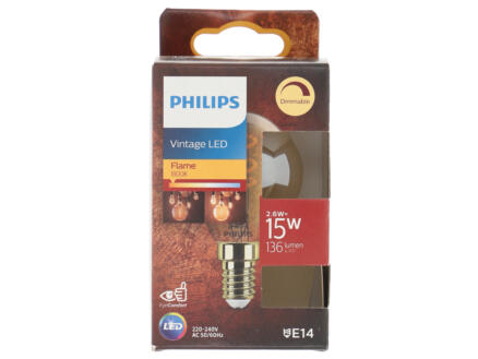 Philips ampoule LED sphérique filament E14 2,6W dimmable 1