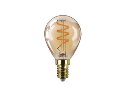 Philips ampoule LED sphérique filament E14 25W dimmable verre ambré 1