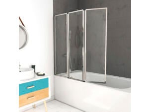 Aurlane badwand 3-delig 143x125 cm chroom